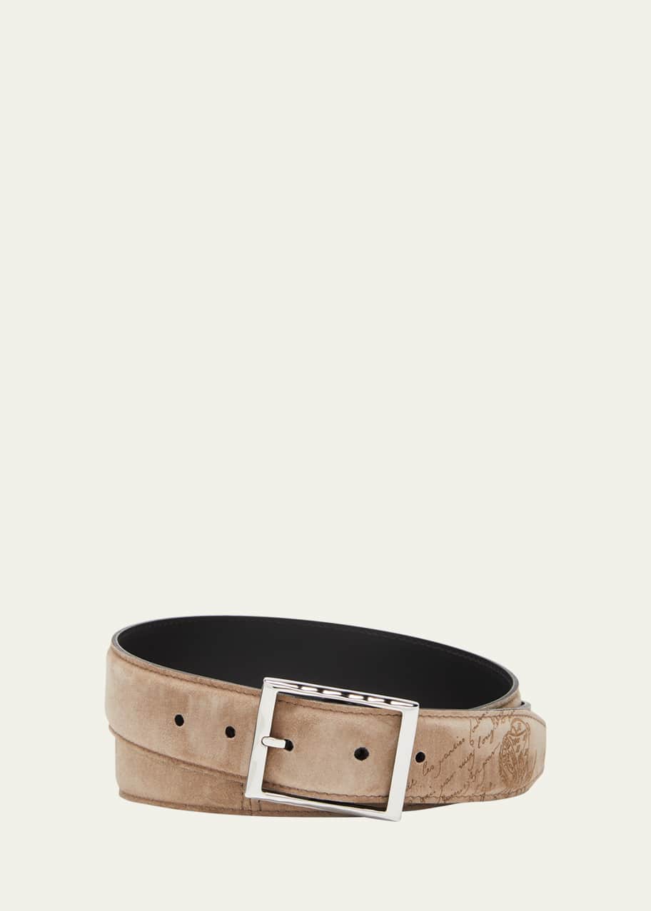 Image 1 of 1: Men's Camoscio Scritto Leather Belt