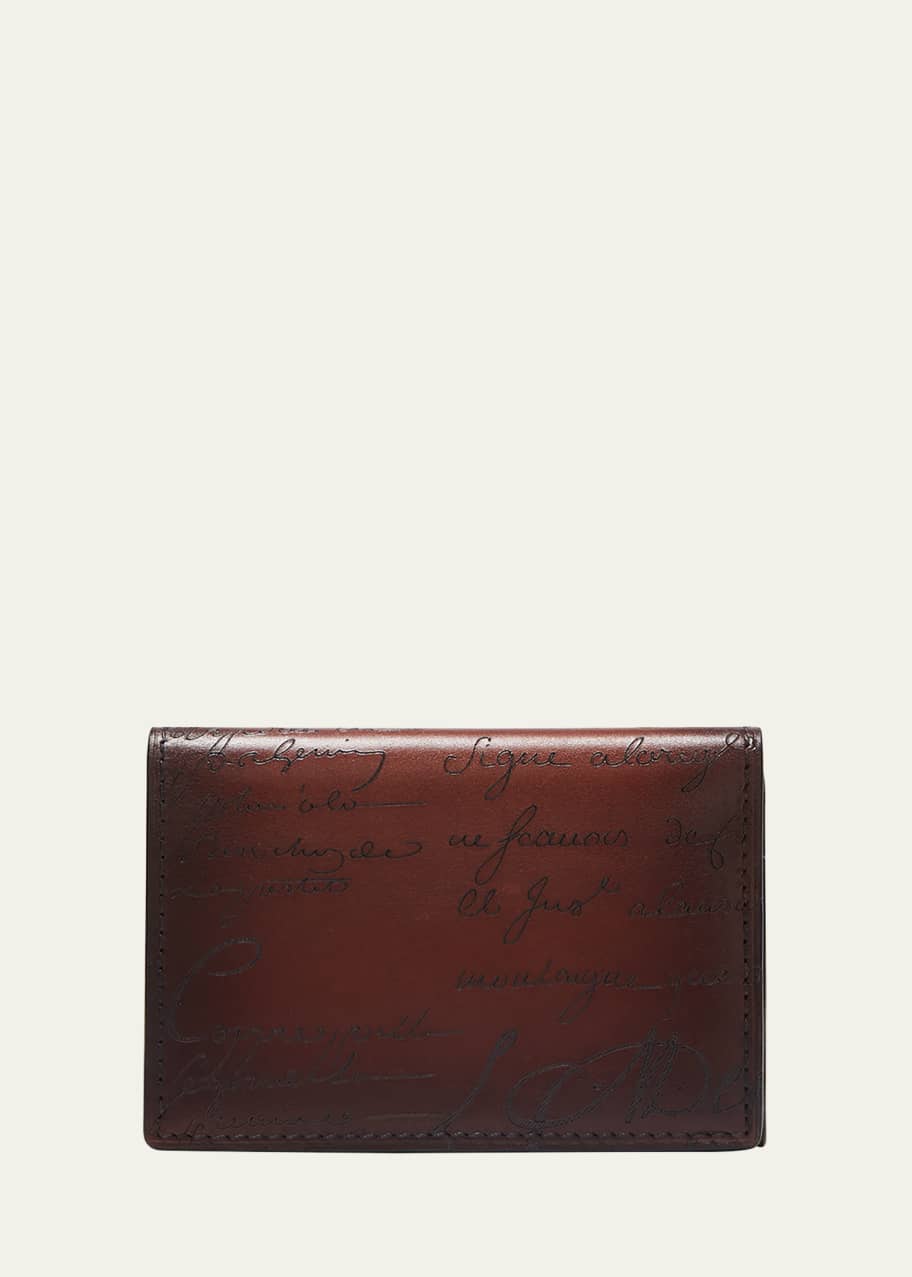 Berluti Men's Imbuia Scritto Leather Bifold Card Holder - Bergdorf Goodman
