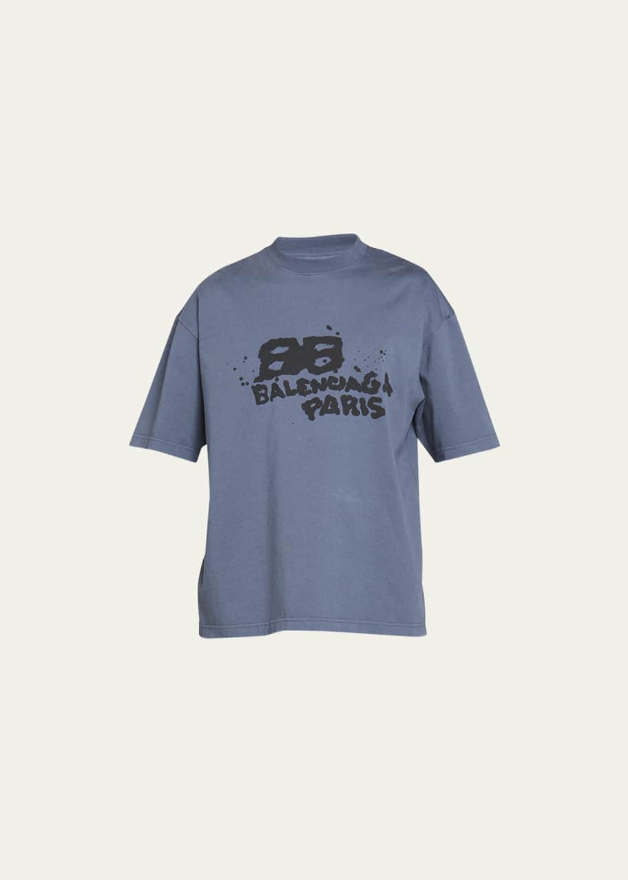 Balenciaga Men's Dirty BB Paris Icon T-Shirt - Bergdorf Goodman
