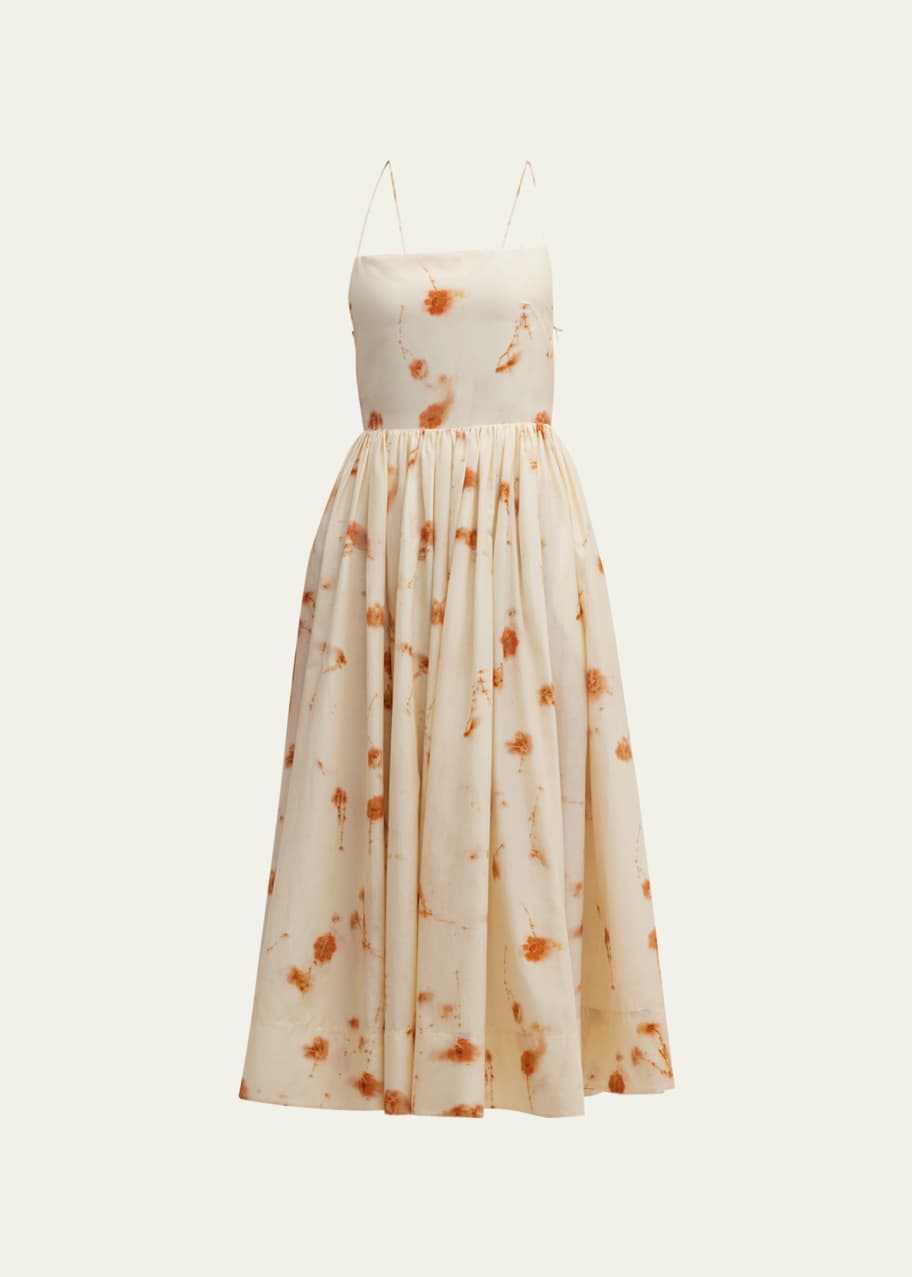 Jason Wu Strappy Floral-Print Apron Midi Dress - Bergdorf Goodman