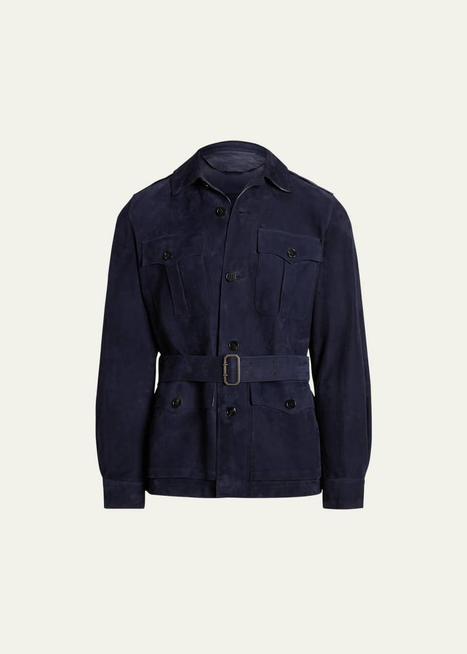 Ralph Lauren Purple Label Men s Safari Suede Belted Utility Jacket