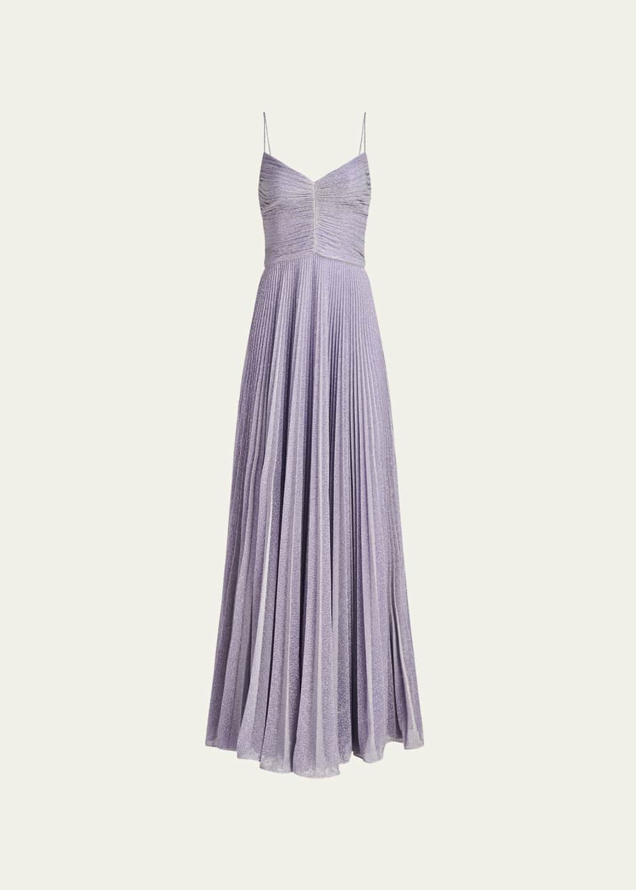 Halston Maycee Pleated Shimmer Jersey Gown - Bergdorf Goodman