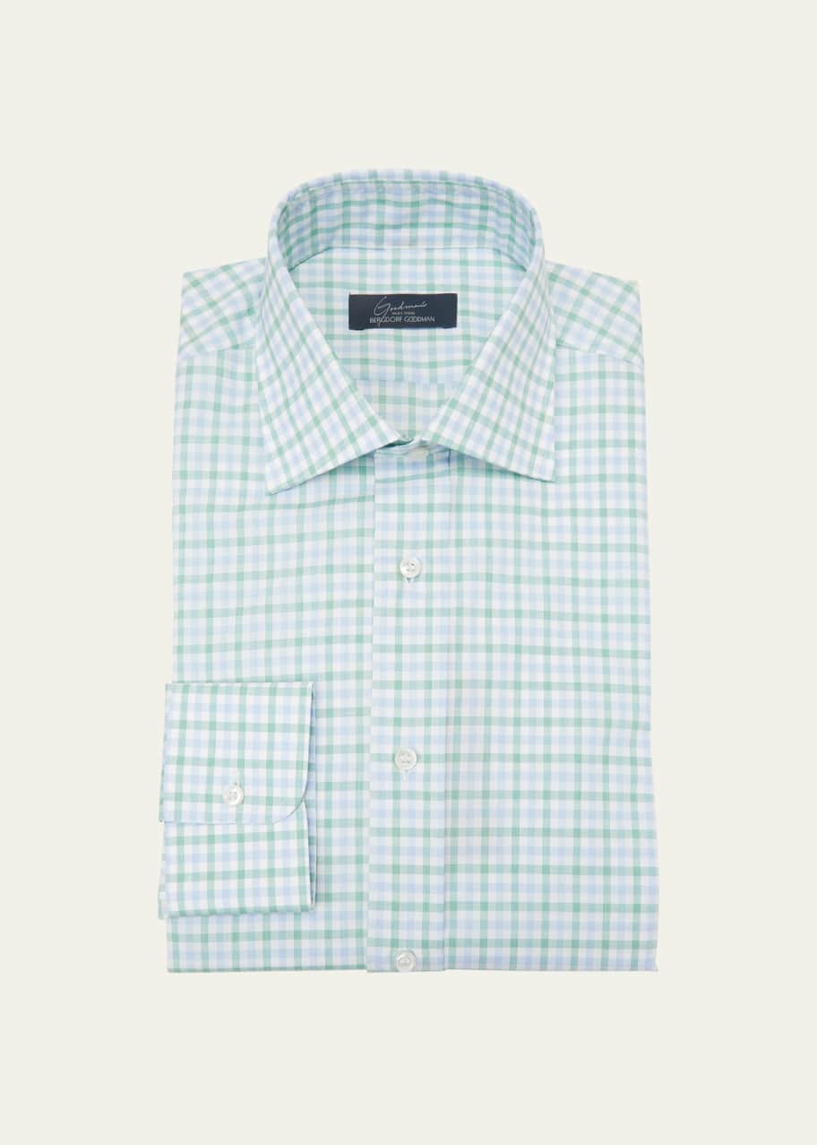 Neiman Marcus Men's Graph Check Cotton Dress Shirt - Bergdorf Goodman