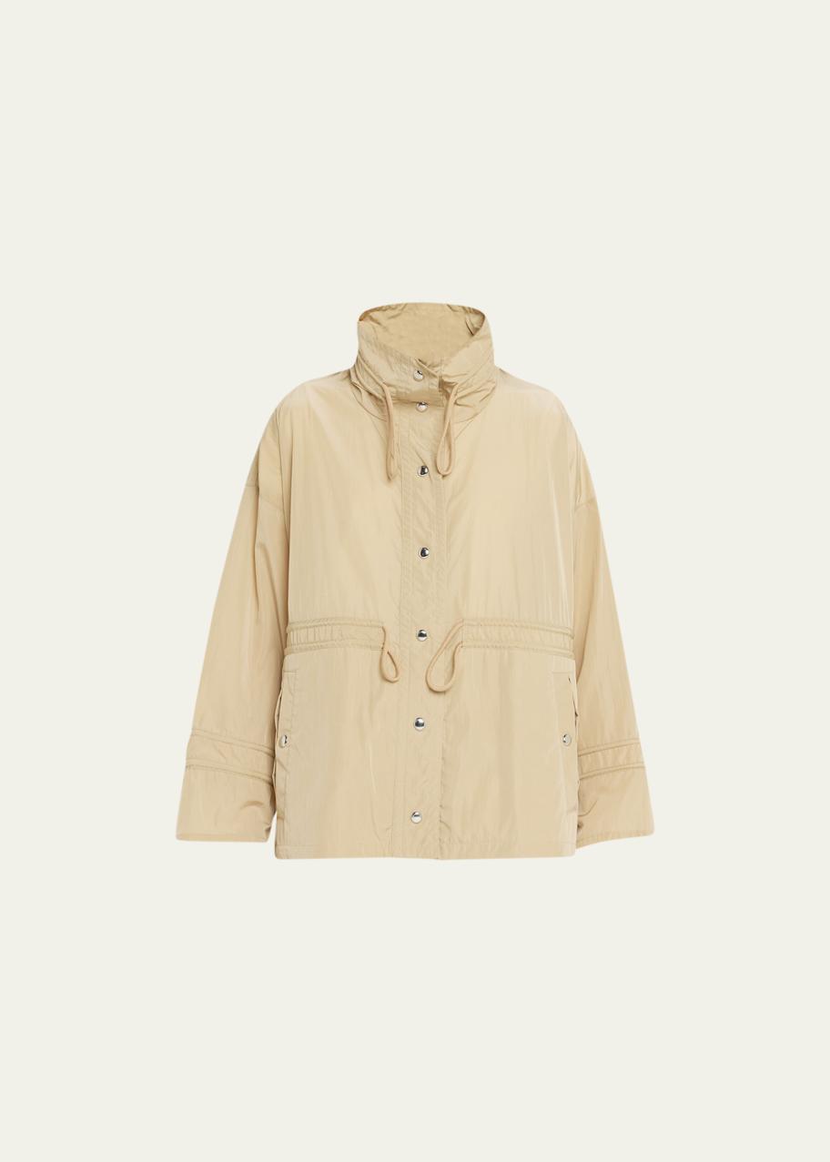 Moncler Deel Nylon Short Parka Jacket with Drawstring Details ...