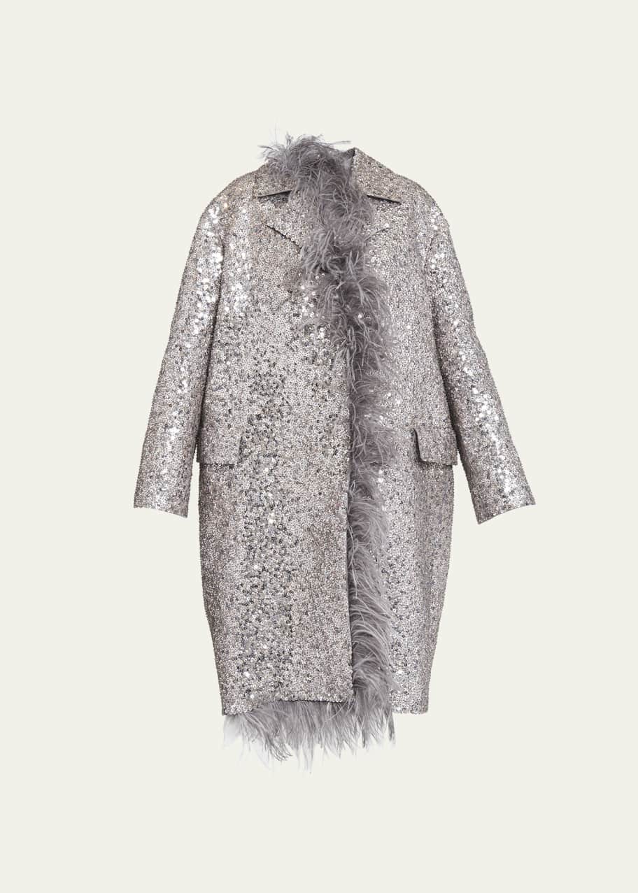 Long sequin coat sales