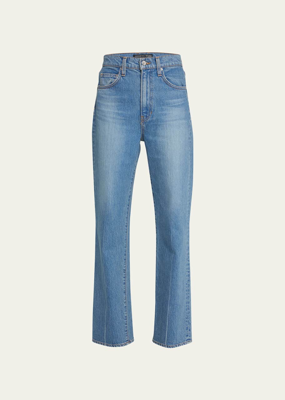 Veronica Beard Joey Straight Cowboy Crease Jeans Bergdorf Goodman