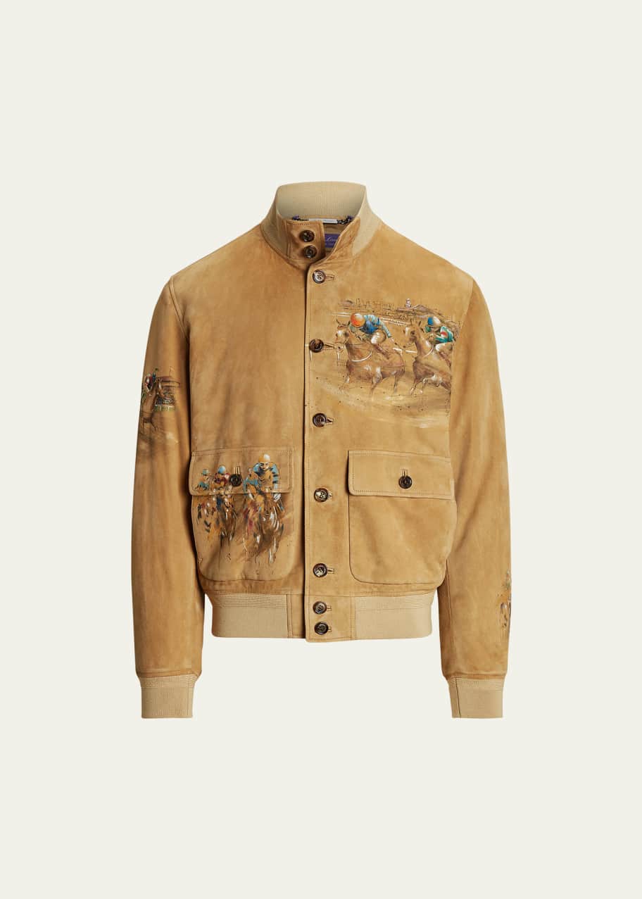 Ralph Lauren Purple Label Men's Hayworth Horse Racing Suede Jacket