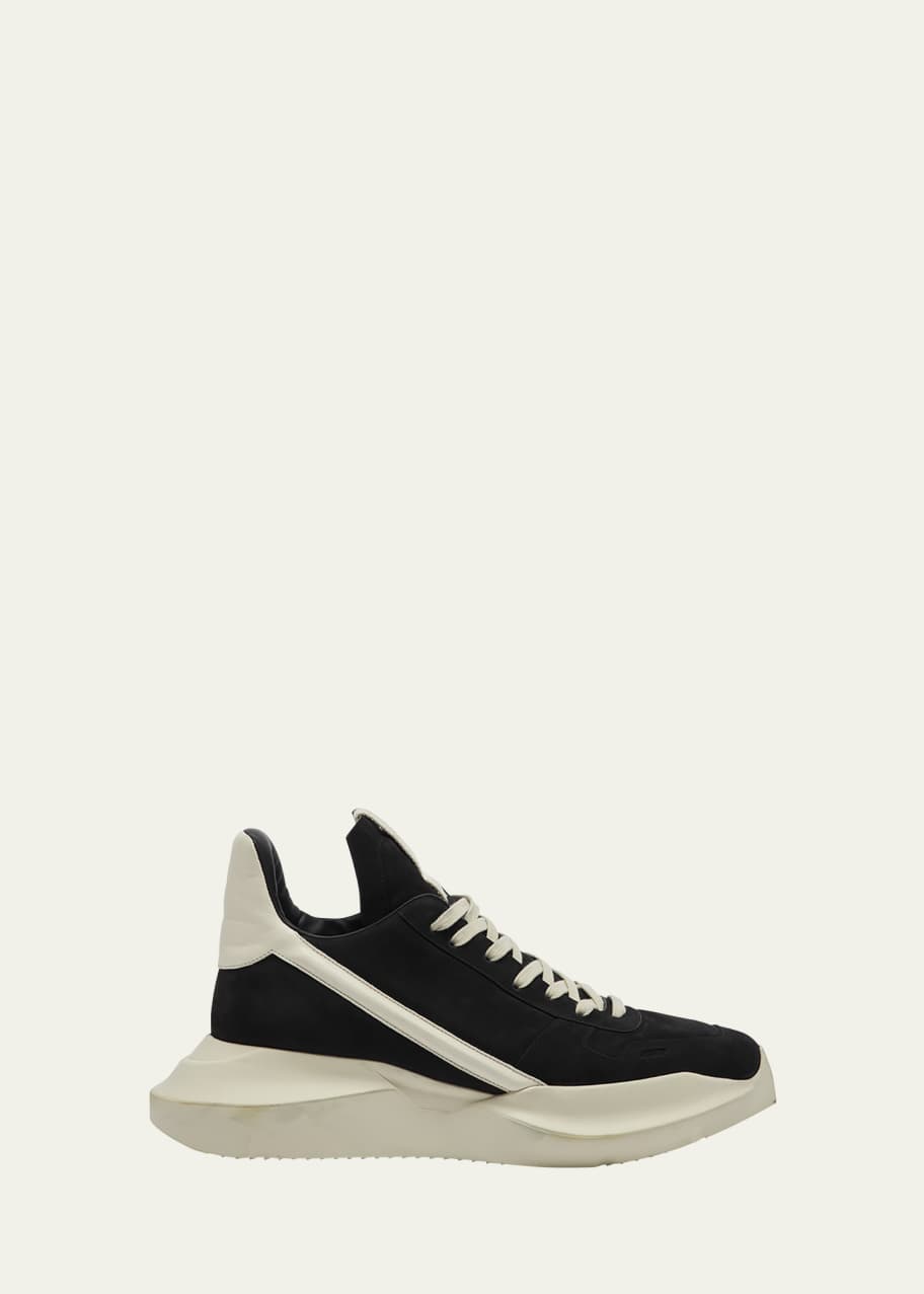 Rick Owens Men's Leather Geth Runner High-Top Sneakers