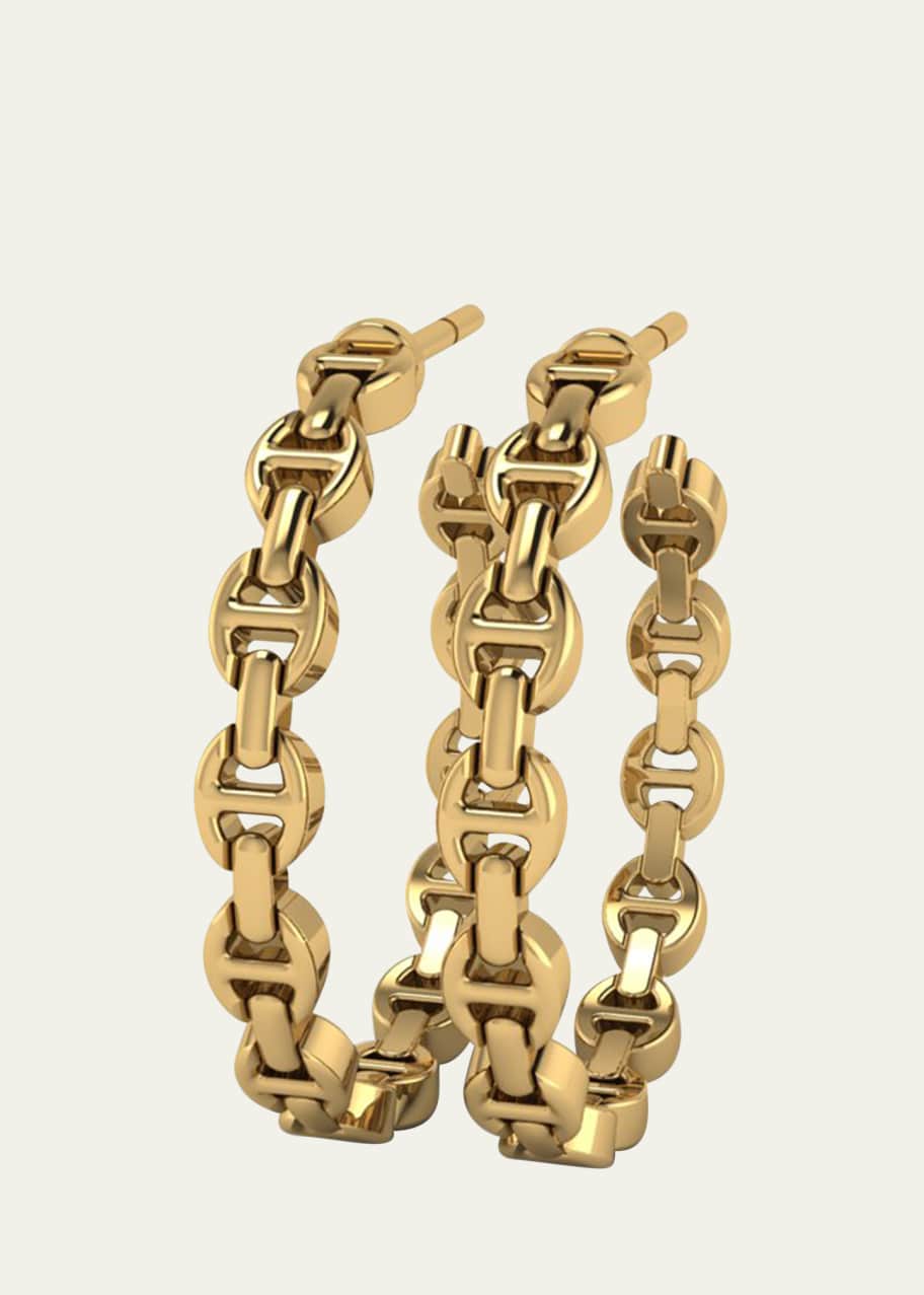 Image 1 of 1: 18K Yellow Gold Micro Tri-Link Earrings