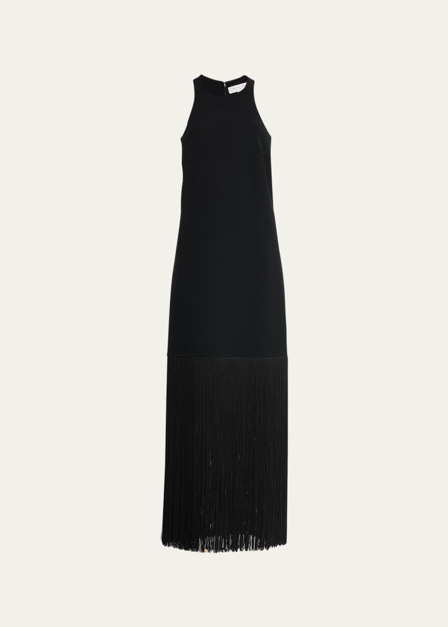 Michael Kors Collection Cut-In Halter Maxi Dress with Fringe Trim -  Bergdorf Goodman