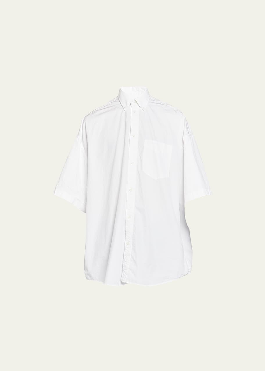 Balenciaga Men's Layered Sleeve Button-Front Shirt - Bergdorf Goodman