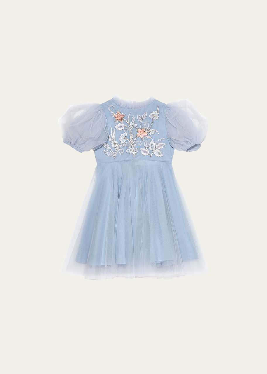 princess polly baby blue dress Gucci Girl Mini Me Light Blue Denim Strawberry Patch Dress
