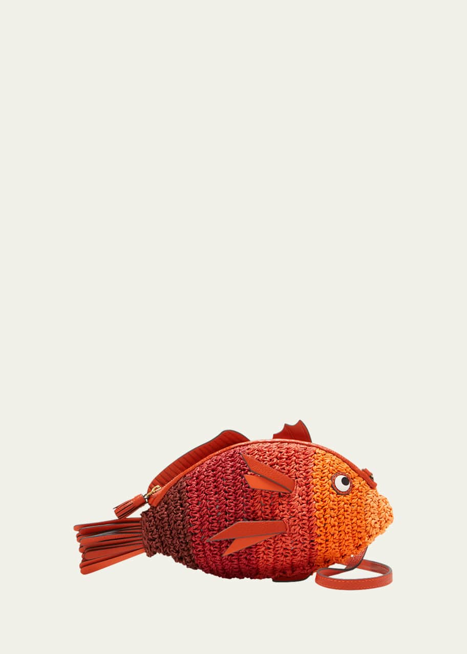 Anya Hindmarch Fish Straw Crossbody Bag Bergdorf Goodman