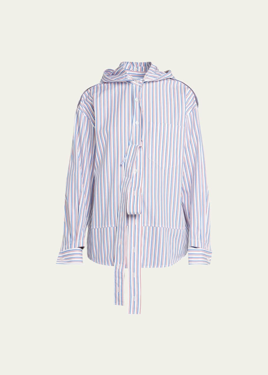 MERYLL ROGGE Stripe Deconstructed Men's Shirt with Hood - Bergdorf ...