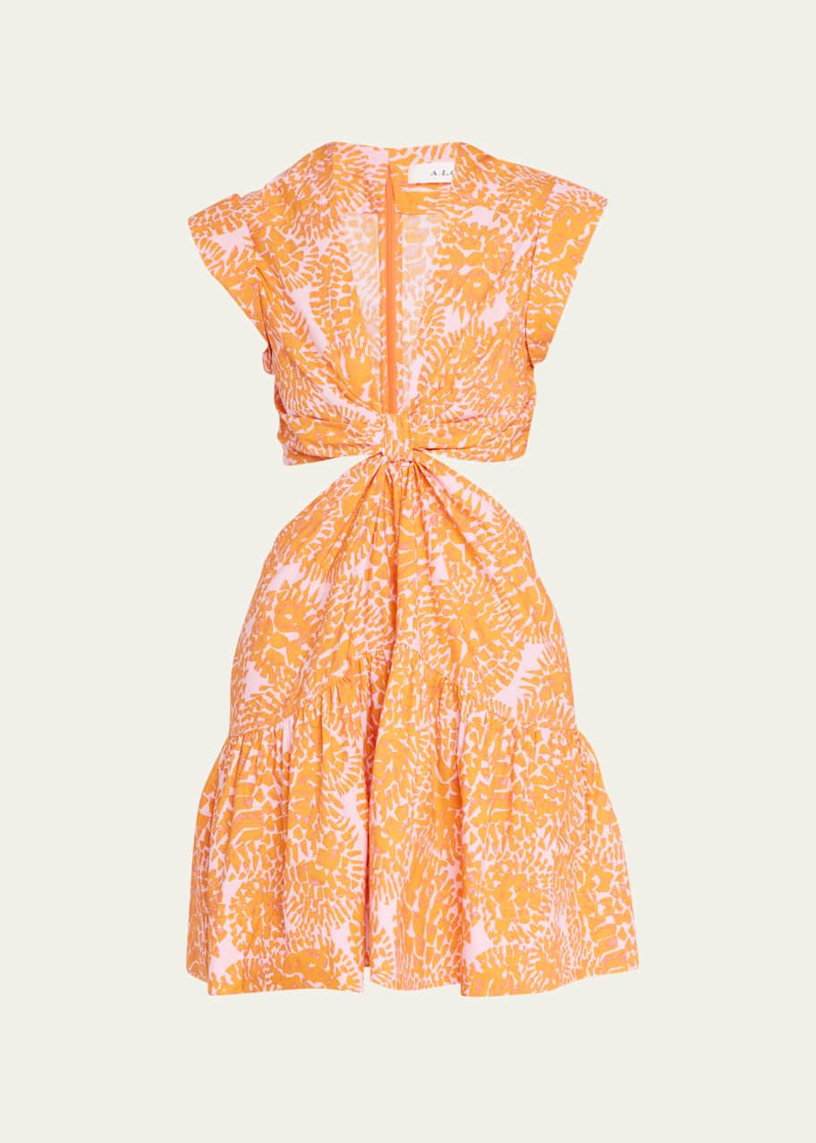 Image 1 of 1: Lexi Gathered Cut-Out Mini Dress