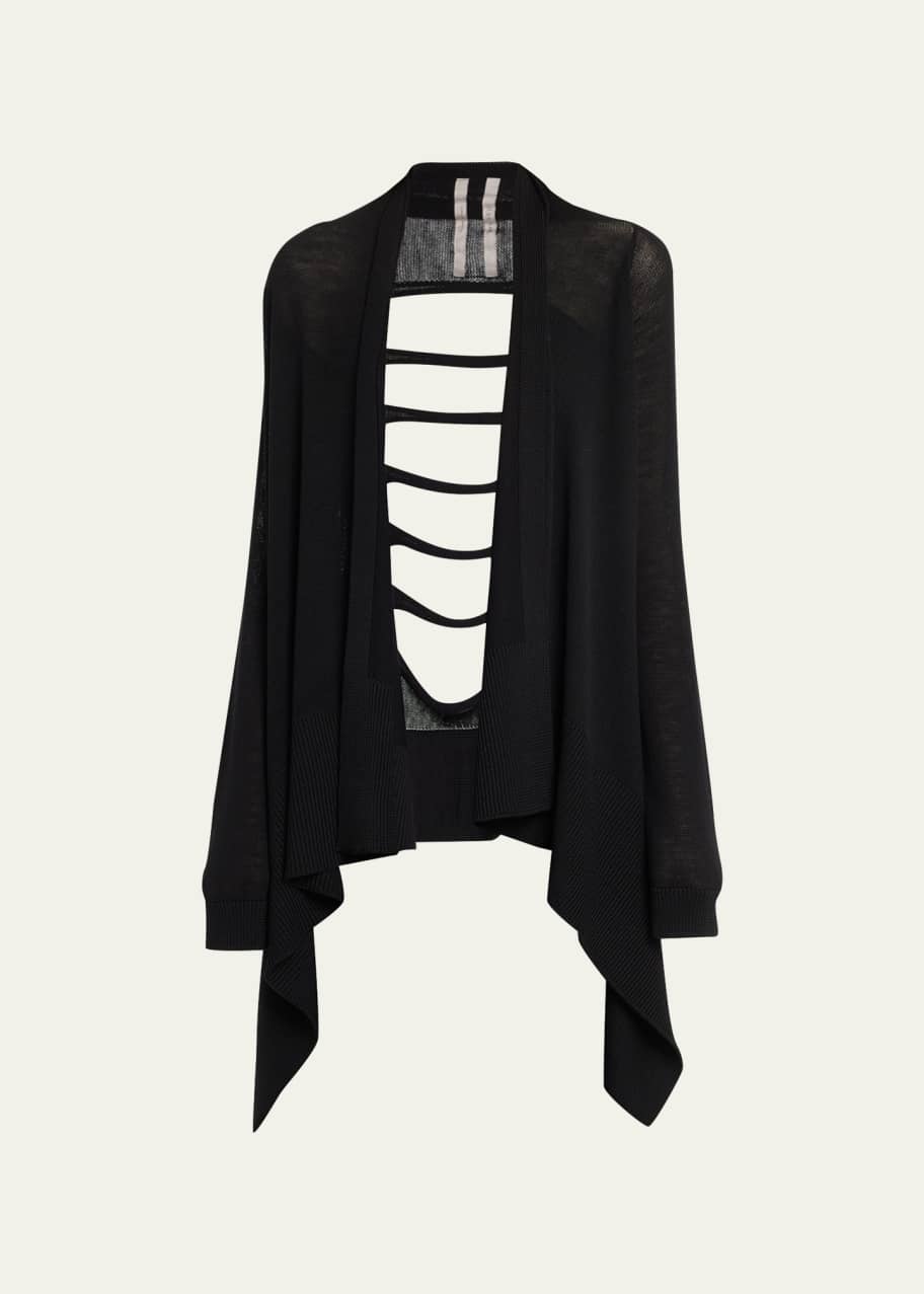Rick Owens Open-Front Midi Cardigan with Back Cutouts - Bergdorf