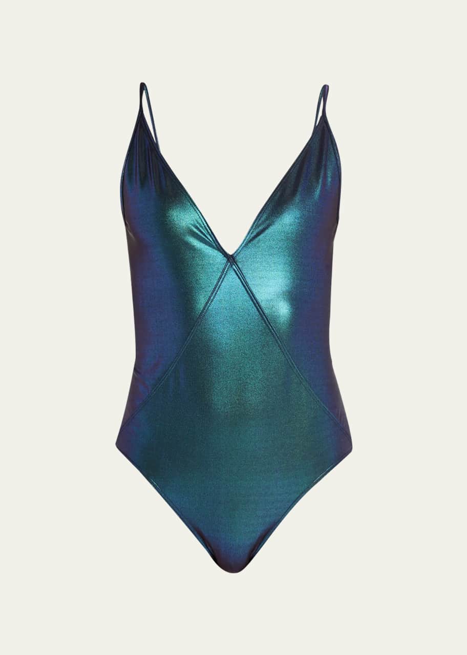 Iridescent swimsuit shop one piece