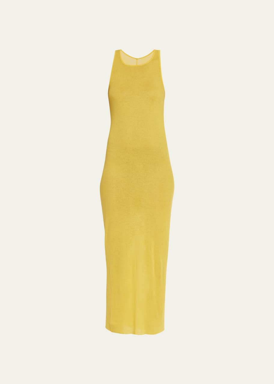 edikted knit back slitted maxi dress Ellington Knit Maxi Dress With Sequin / Ivory | MESHKI main image 0