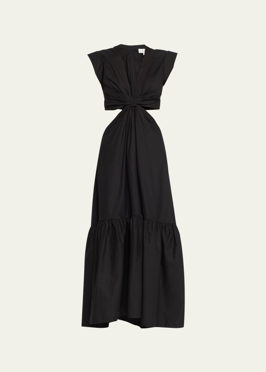Image 1 of 1: Alexandria Gathered Cut-Out Midi Dress