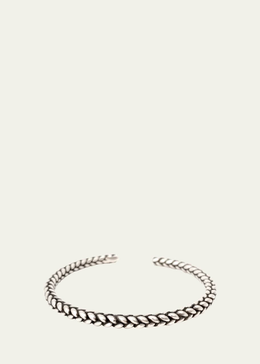 Image 1 of 1: Men's Sterling Silver Braided Hugo Cuff Bracelet