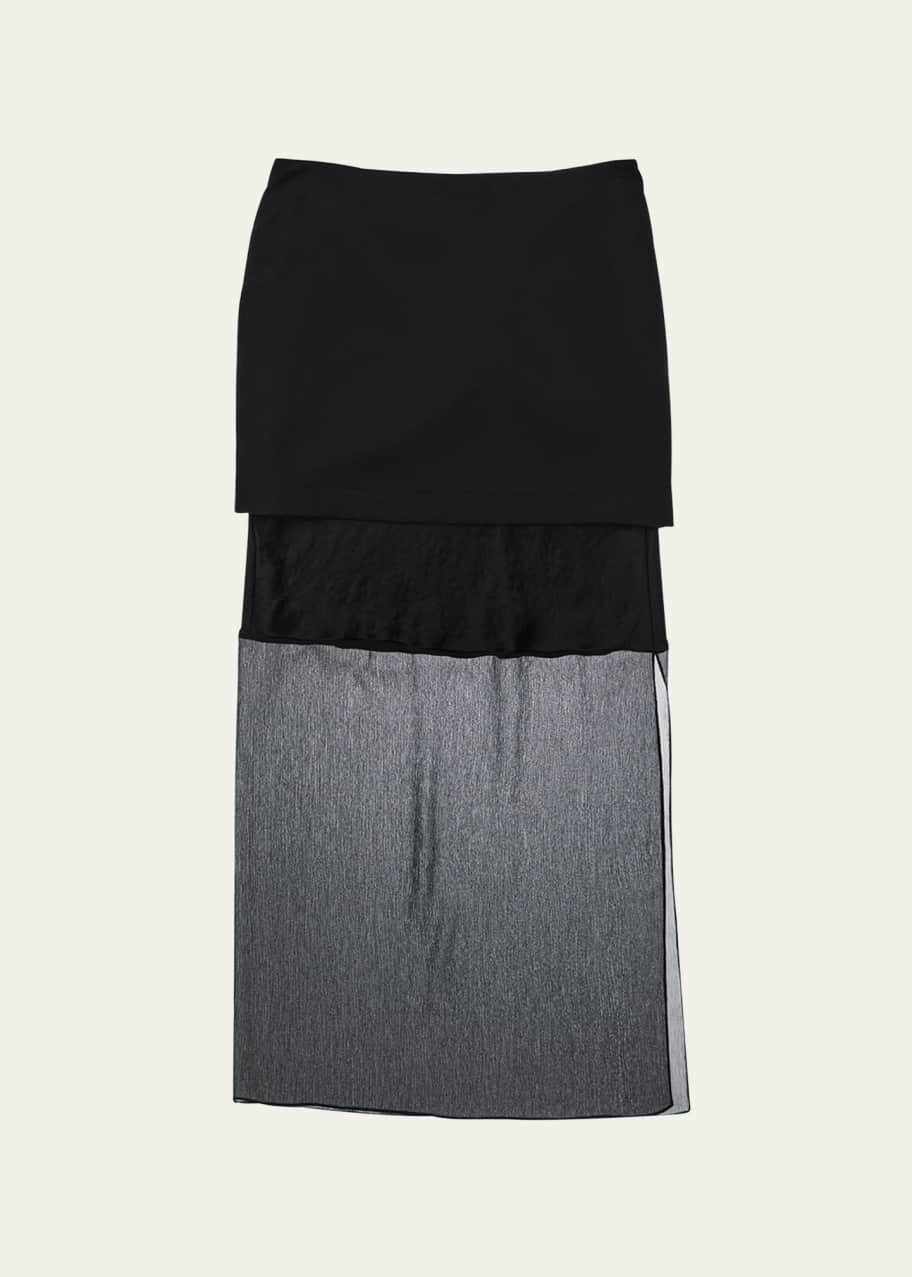 Helmut Lang Sheer Combo Midi Skirt - Bergdorf Goodman