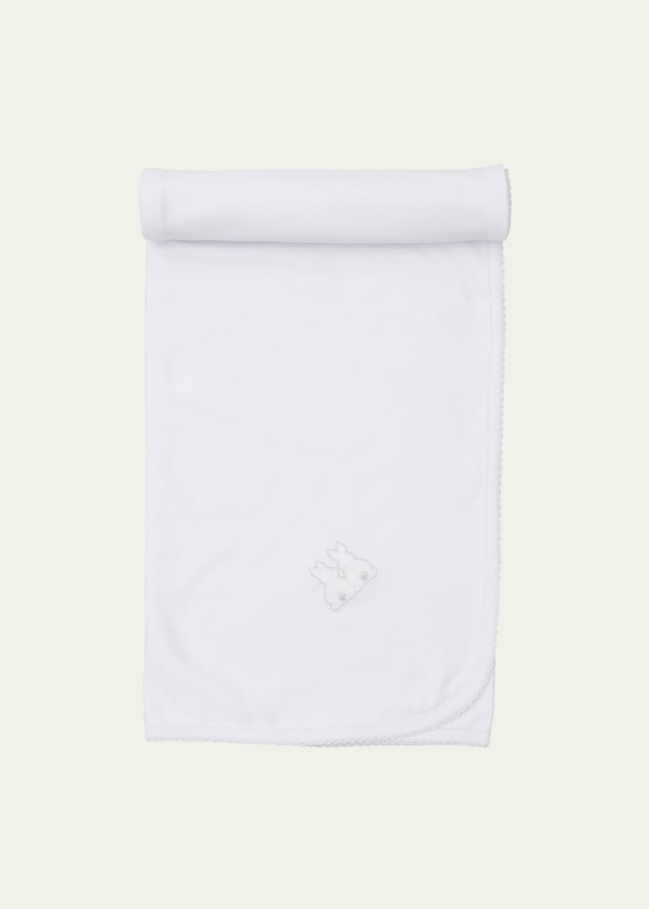 Kissy Kissy Kid's Bunny Rabbits Embroidered Prima Cotton Blanket