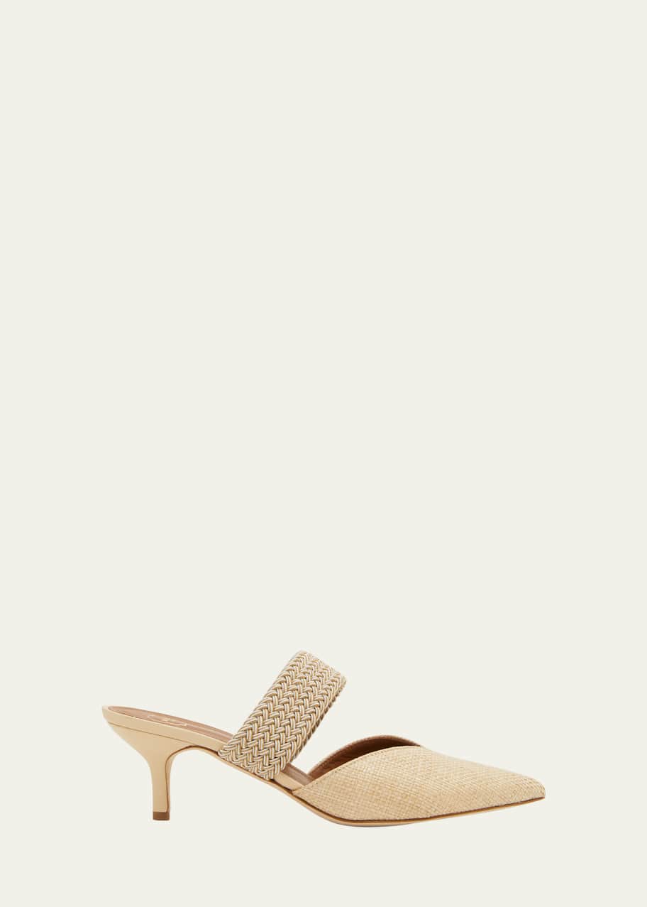 Malone Souliers Maisie 45mm Raffia Mules Bergdorf Goodman