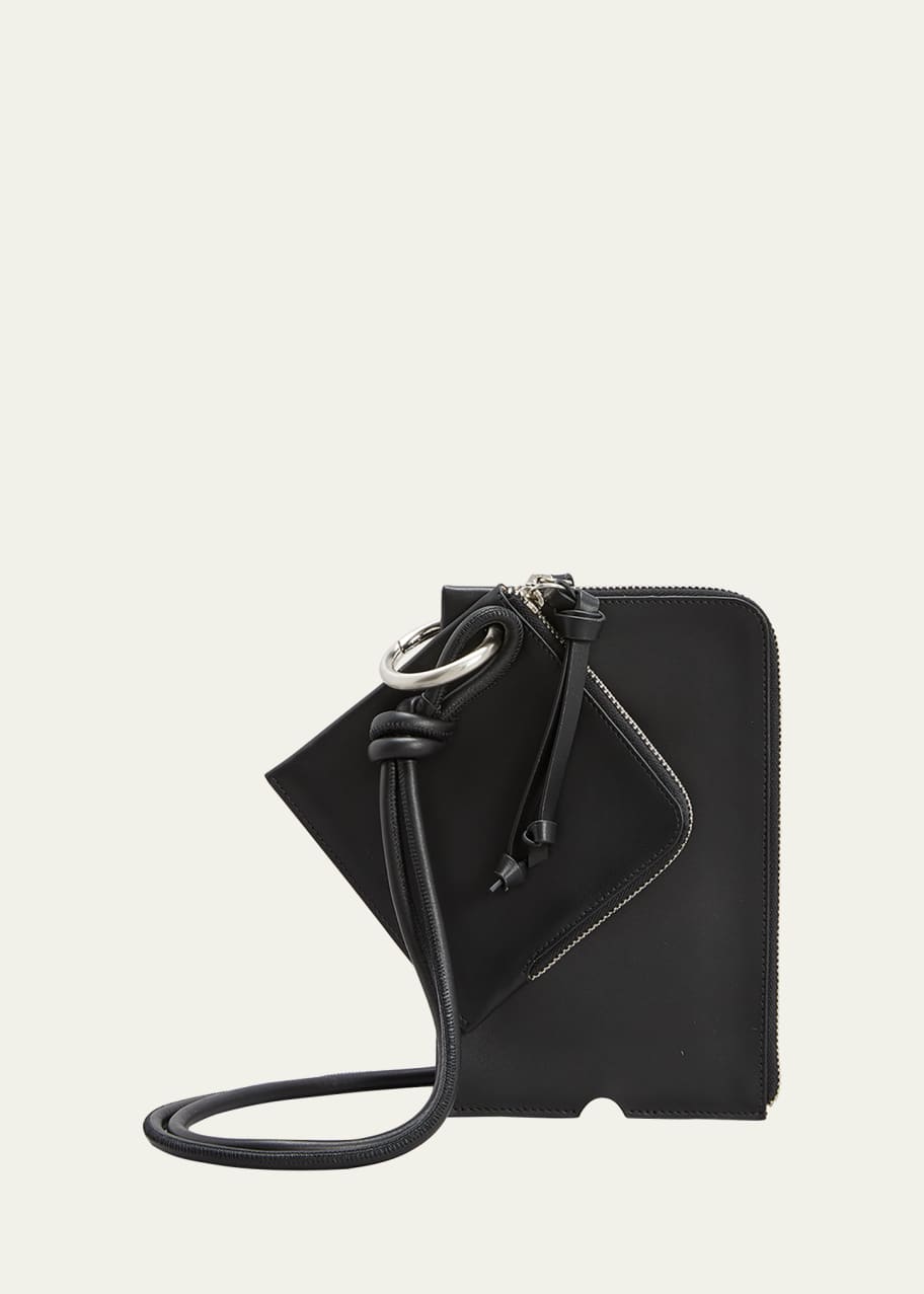 Dries Van Noten Men's Leather Phone Case with Zip Pouch - Bergdorf Goodman