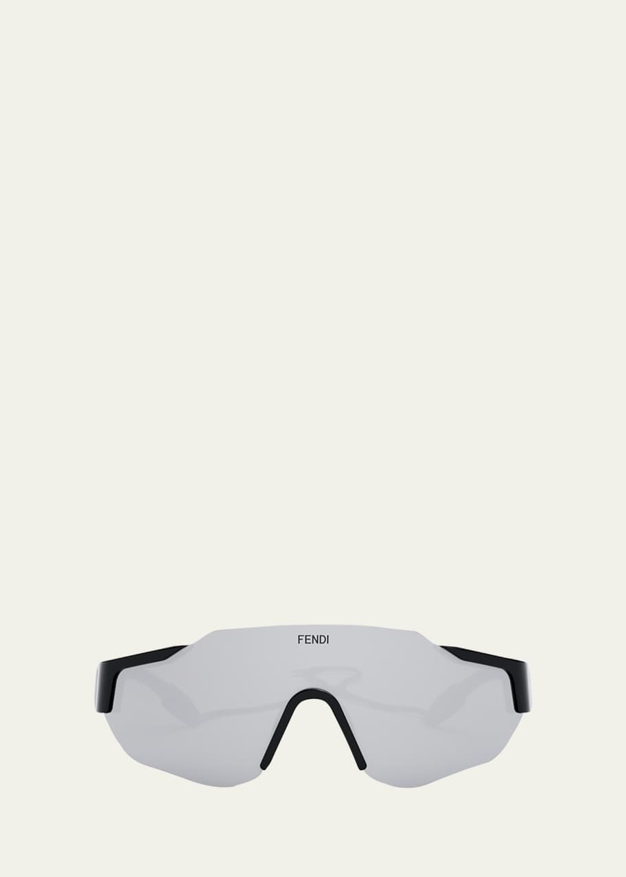 Image 1 of 1: Men's Rimless Nylon Wrap Sunglasses with Lanyard