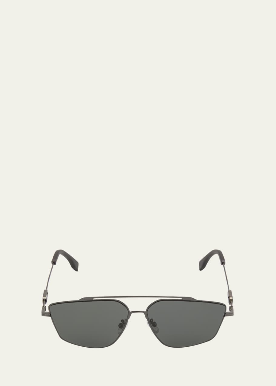 Image 1 of 1: Men's O'Clock Metal Double-Bridge Aviator Sunglasses