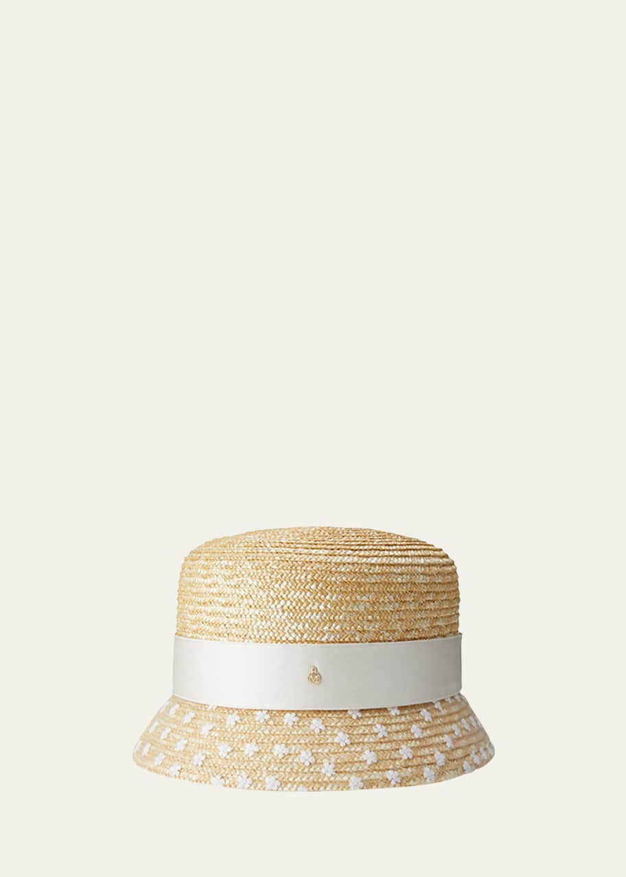 Image 1 of 1: Kendall Mini Bridal Straw Bucket Hat