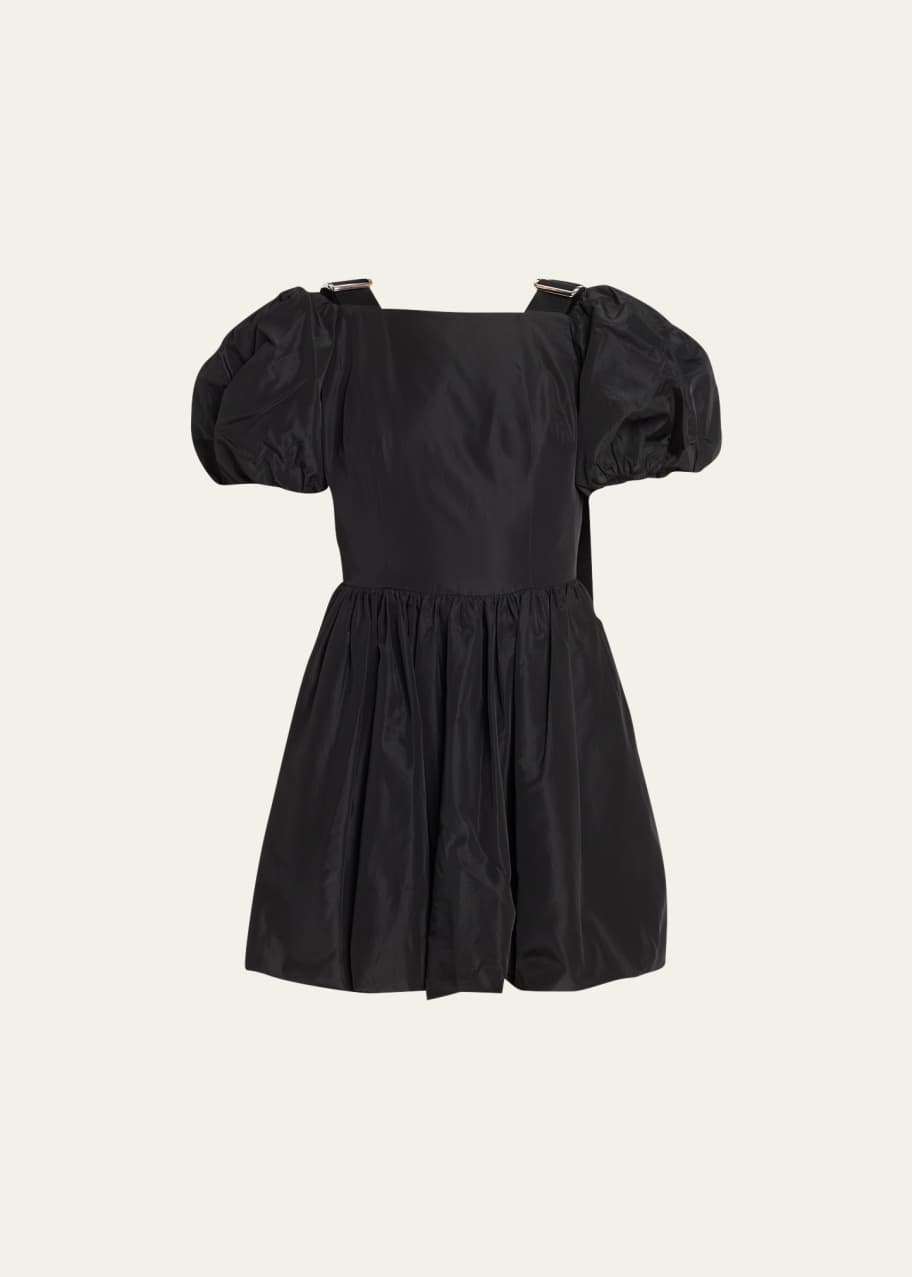 a line linen mini dress Lime Cotton Linen A-Line Mini Dress
