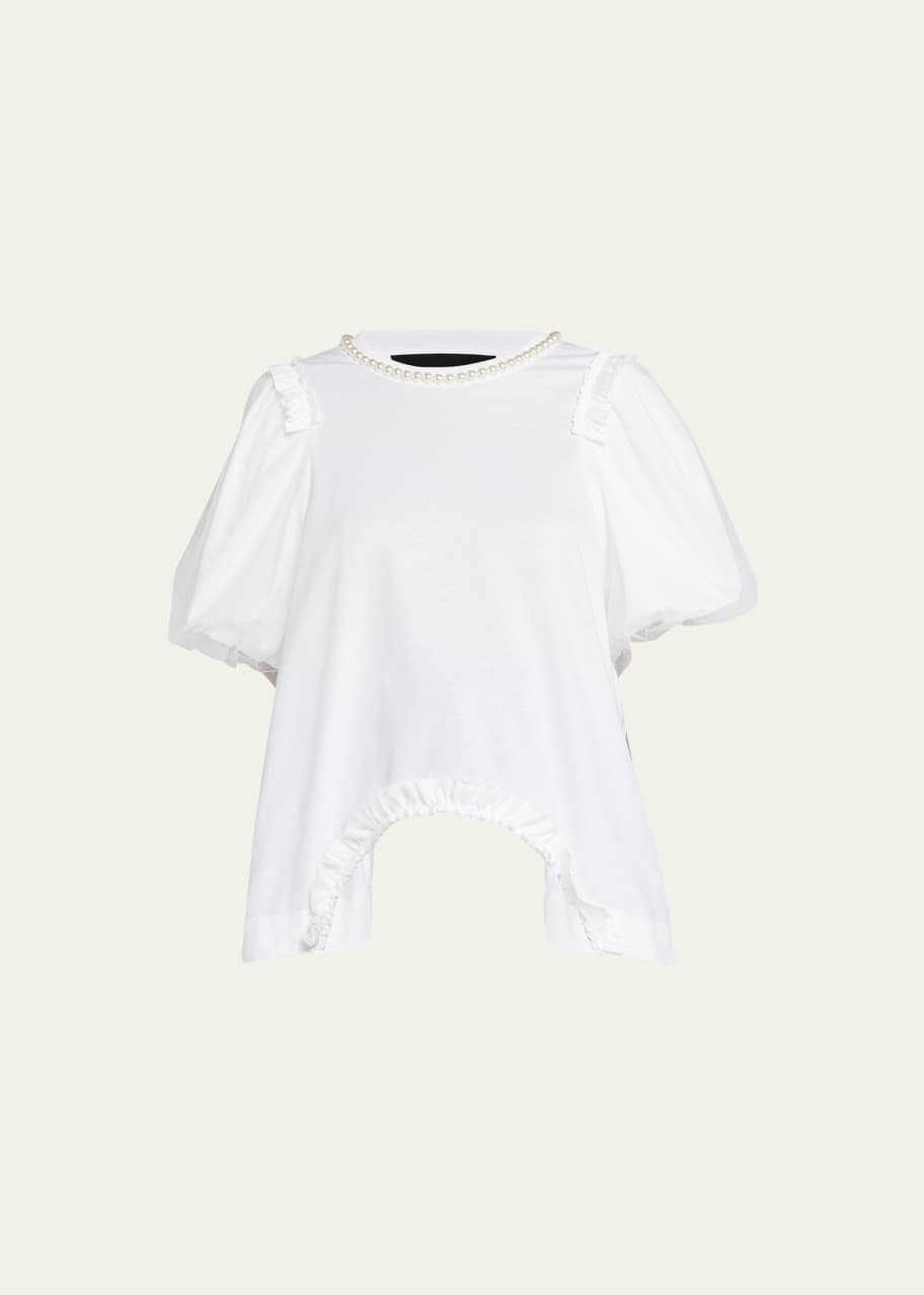 Simone Rocha White Puff Sleeve T-Shirt