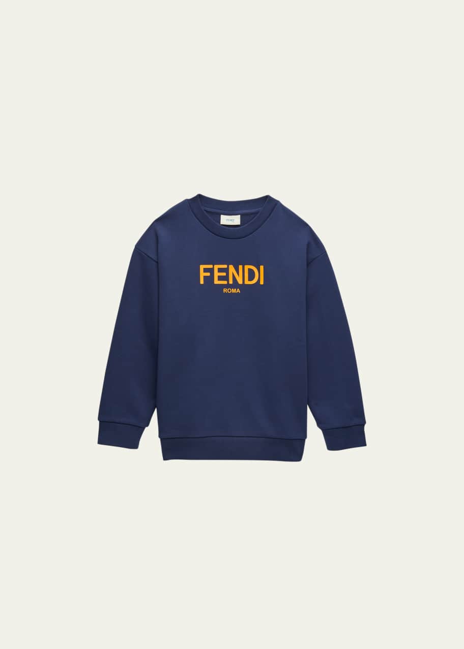 Fendi Girl s Classic Logo Print Sweatshirt Size 4 12 Bergdorf Goodman