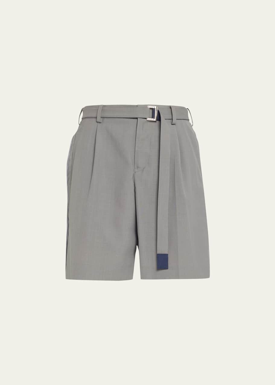 SACAI Men s Pleated Shorts with Self Belt Bergdorf Goodman