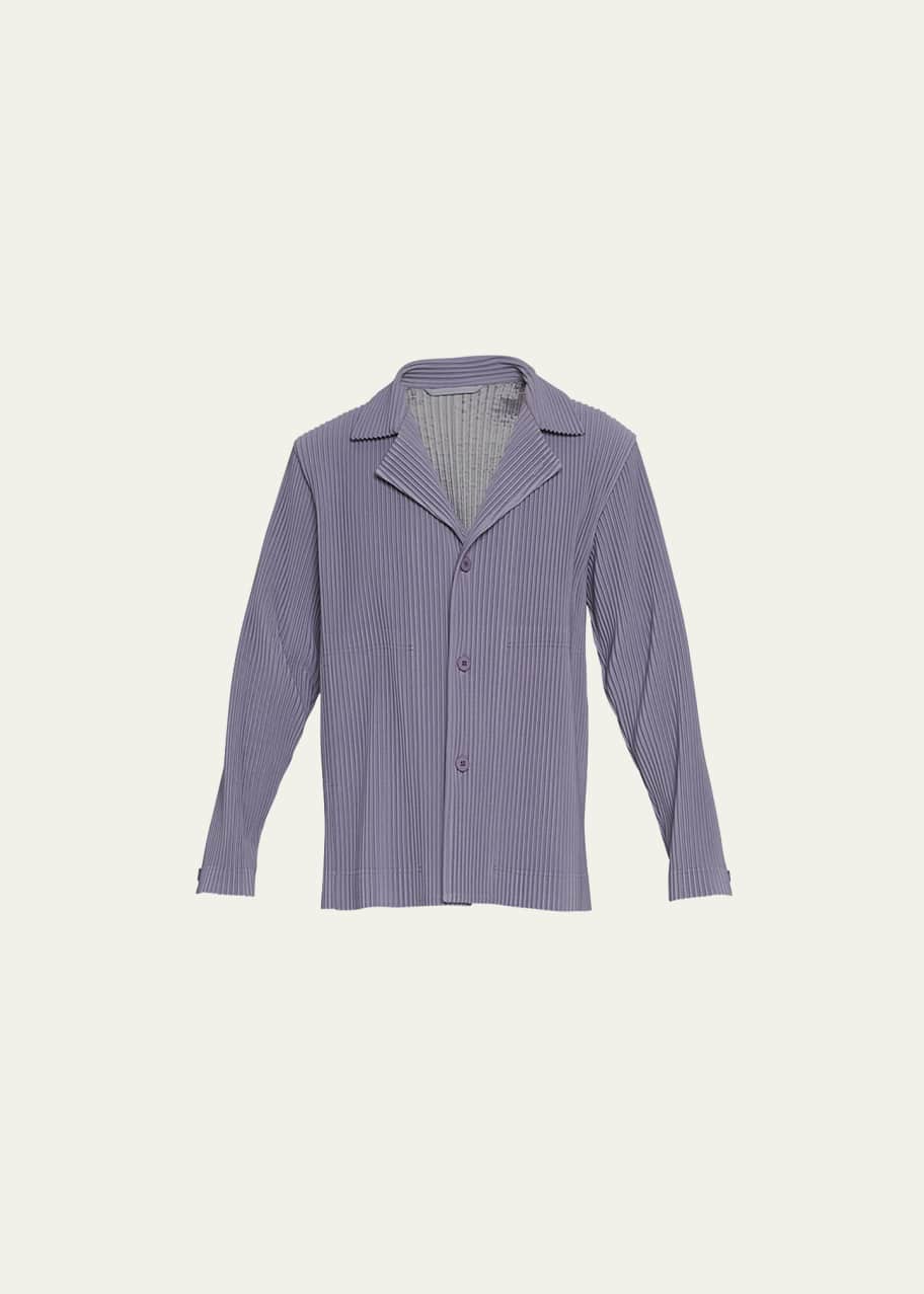 Homme Plisse Issey Miyake Men's Lilac Plisse 3-Button Sport Jacket