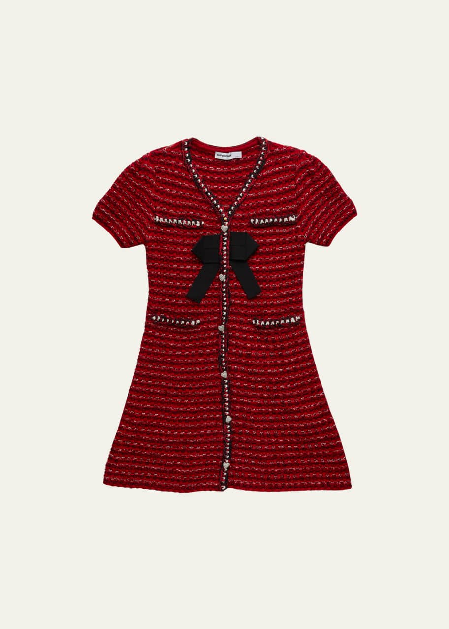 Self-Portrait Girl's Knit Mini Wool Dress W/ Bow, Size 3-12 - Bergdorf  Goodman
