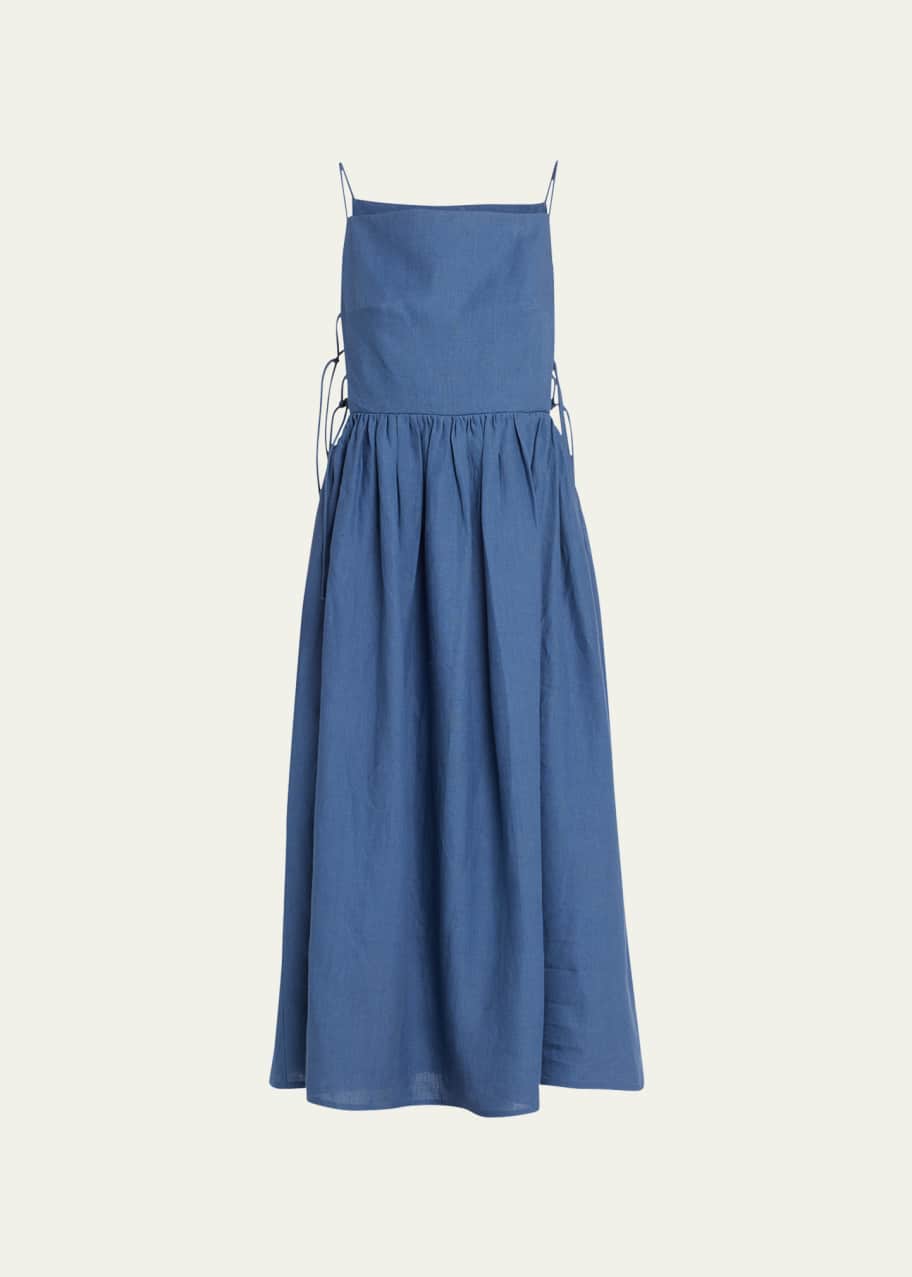 chinese dress ladies Relaxed Linen Maxi Dress with Tie Waist, Long Linen Shirt Dress, Linen Maxi Dress with Tie Belt, Summer Womens Linen ClothingClothing, XL / Military main image 0