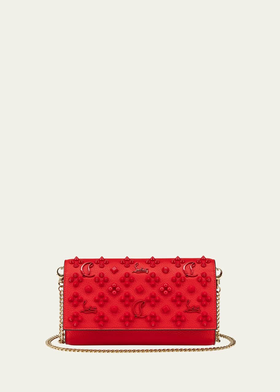 Christian Louboutin Paloma クロスボディウォレット ♪ Paloma - Clutch - Grained calf leather and spikes Loubinthesky