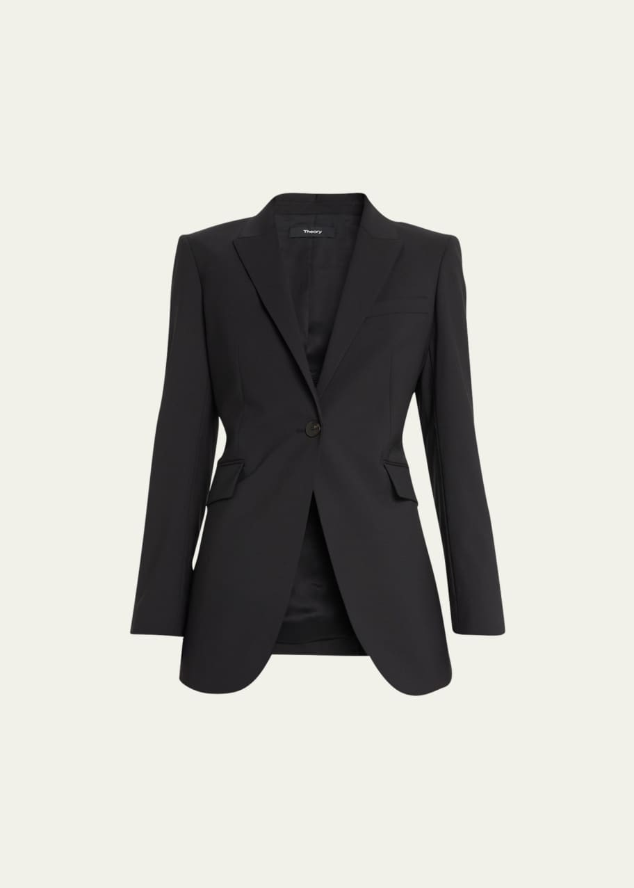 Theory Etiennette Rounded Cutaway Wool Blazer - Bergdorf Goodman
