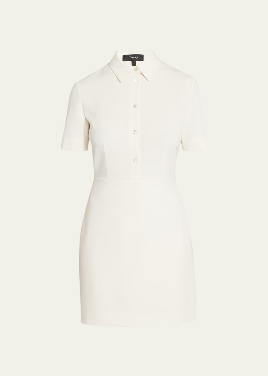 Image 1 of 1: Short-Sleeve Fitted Mini Shirtdress