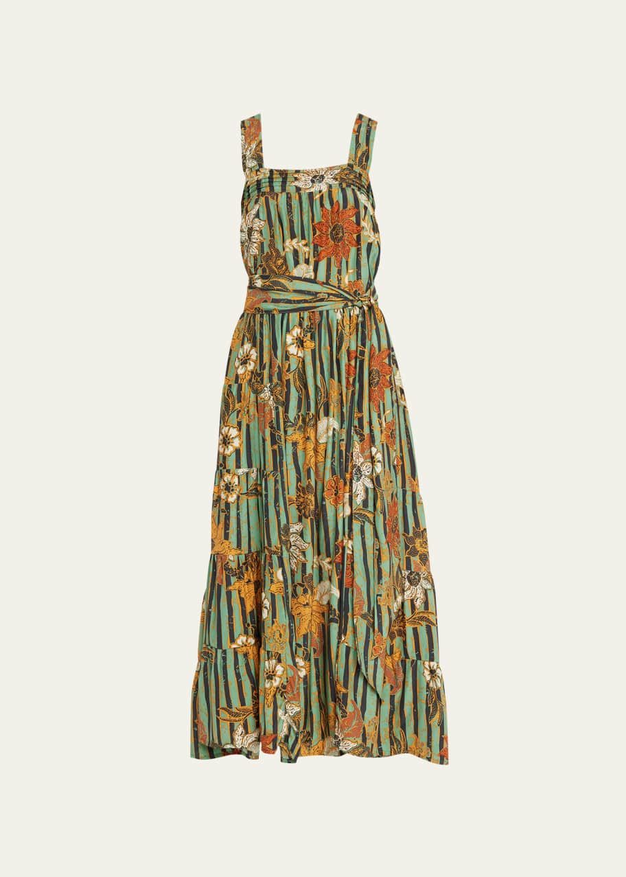 Natalie Martin Jasmine Floral Silk Maxi Dress With Sash Bergdorf