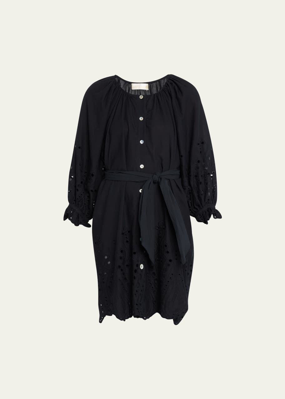 navy dress blacks Natalie Long Mock Neck Mesh Sleeve Dress Navy / 12 main image 0