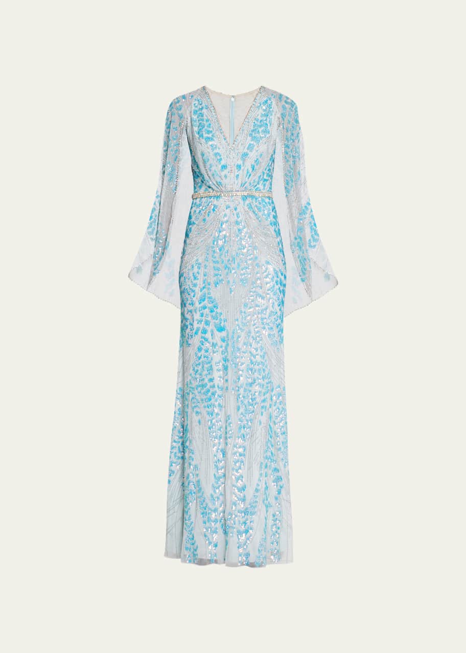 Jenny Packham Lovebird Embellished Column Gown - Bergdorf Goodman