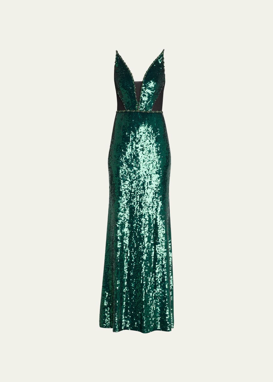 Jenny Packham Ayanna Sequined Tulle Gown - Bergdorf Goodman
