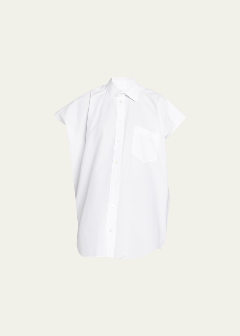Image 1 of 1: Oversized Button-Down Poplin Shirt