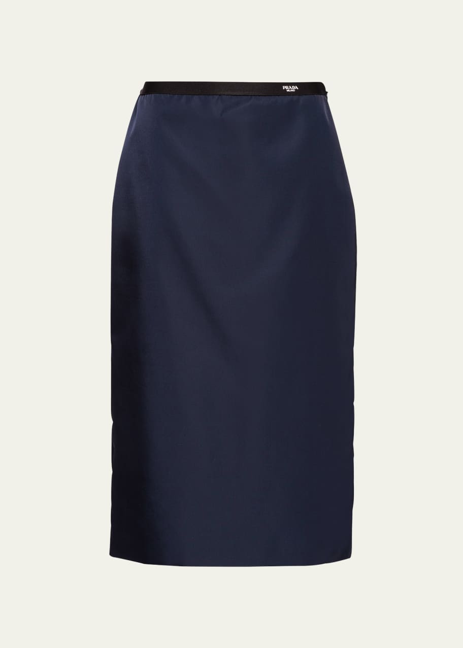【送料&関税込】Prada Midnight Blue Gabardine Skirt Prada Re-Nylon Straight Midi Skirt - Bergdorf Goodman