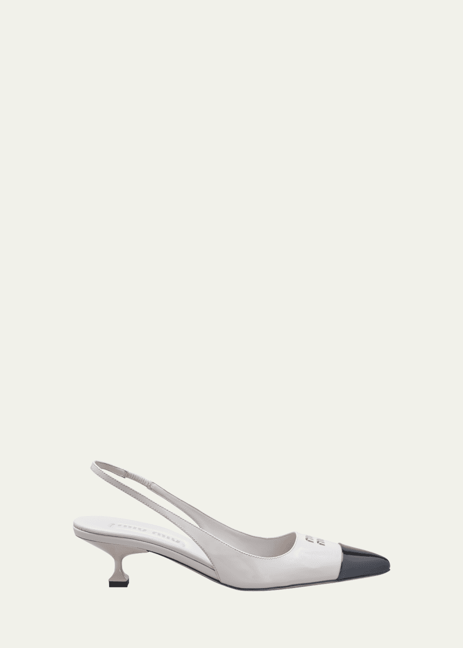 Miu Miu Patent Cap-Toe Slingback Pumps - Bergdorf Goodman