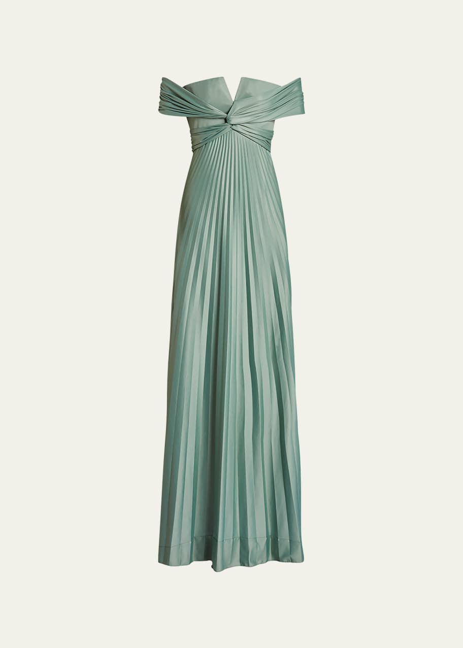 green emerald velvet dress Vintage Ralph Laurent Purple Label One-Shoulder Draped Silk Gown – Recess