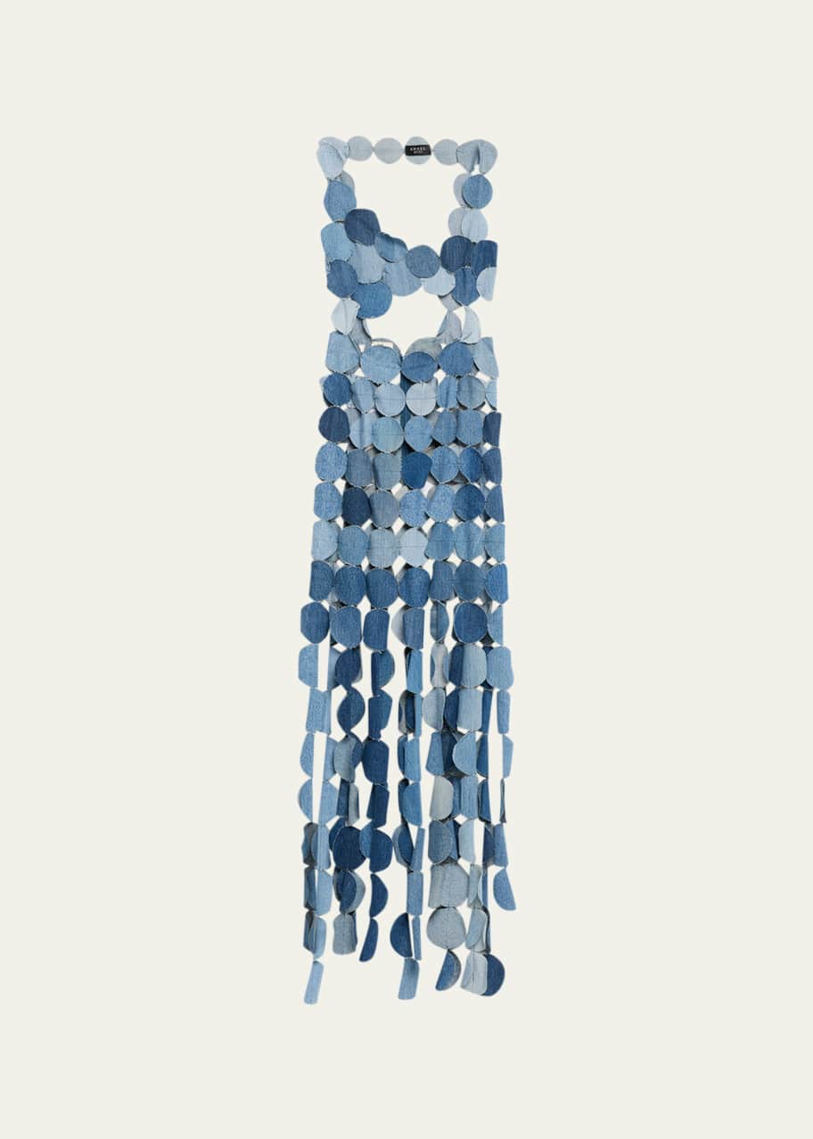 A.W.A.K.E. MODE Multi-Circle Upcycled Denim Maxi Dress - Bergdorf Goodman